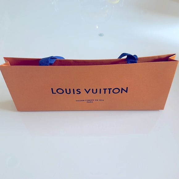 Authentic LOUIS VUITTON Rectangular Shopping Gift Bag, Orange, Fabric Handle - Picture 3 of 5
